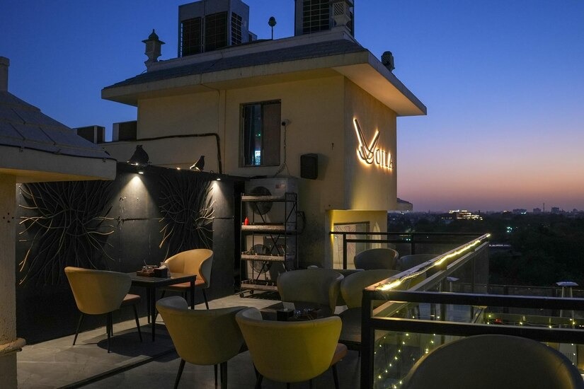 Hotel exterior and rooftop view at The Shanti Boutique Hotel